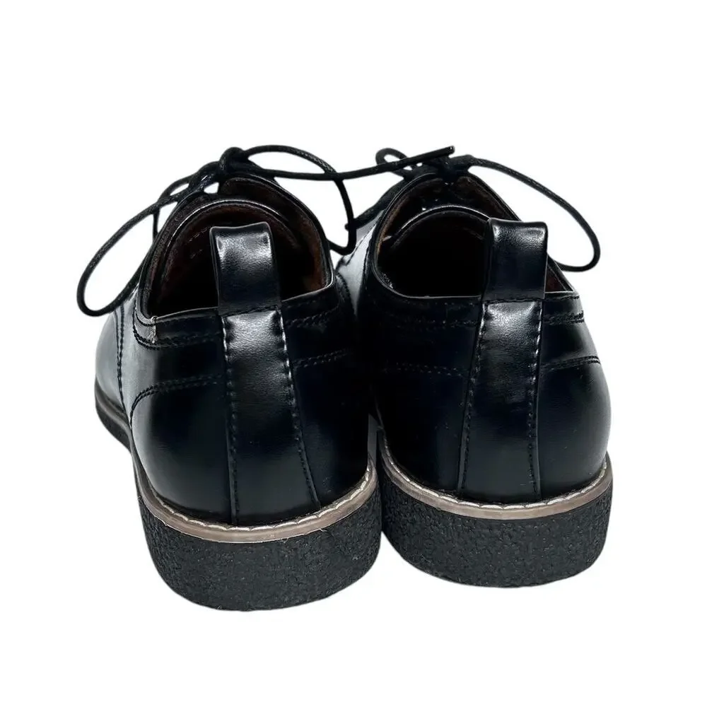Deer Stags Zander Boys 6M Lace Up Black Vegan Leather Oxford Dress Shoes